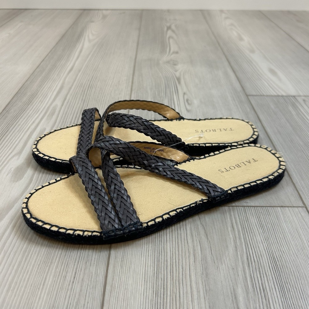 Talbots Size 9.5M Navy Blue ILLYSA BRAIDED ESPADRILLES Slip On